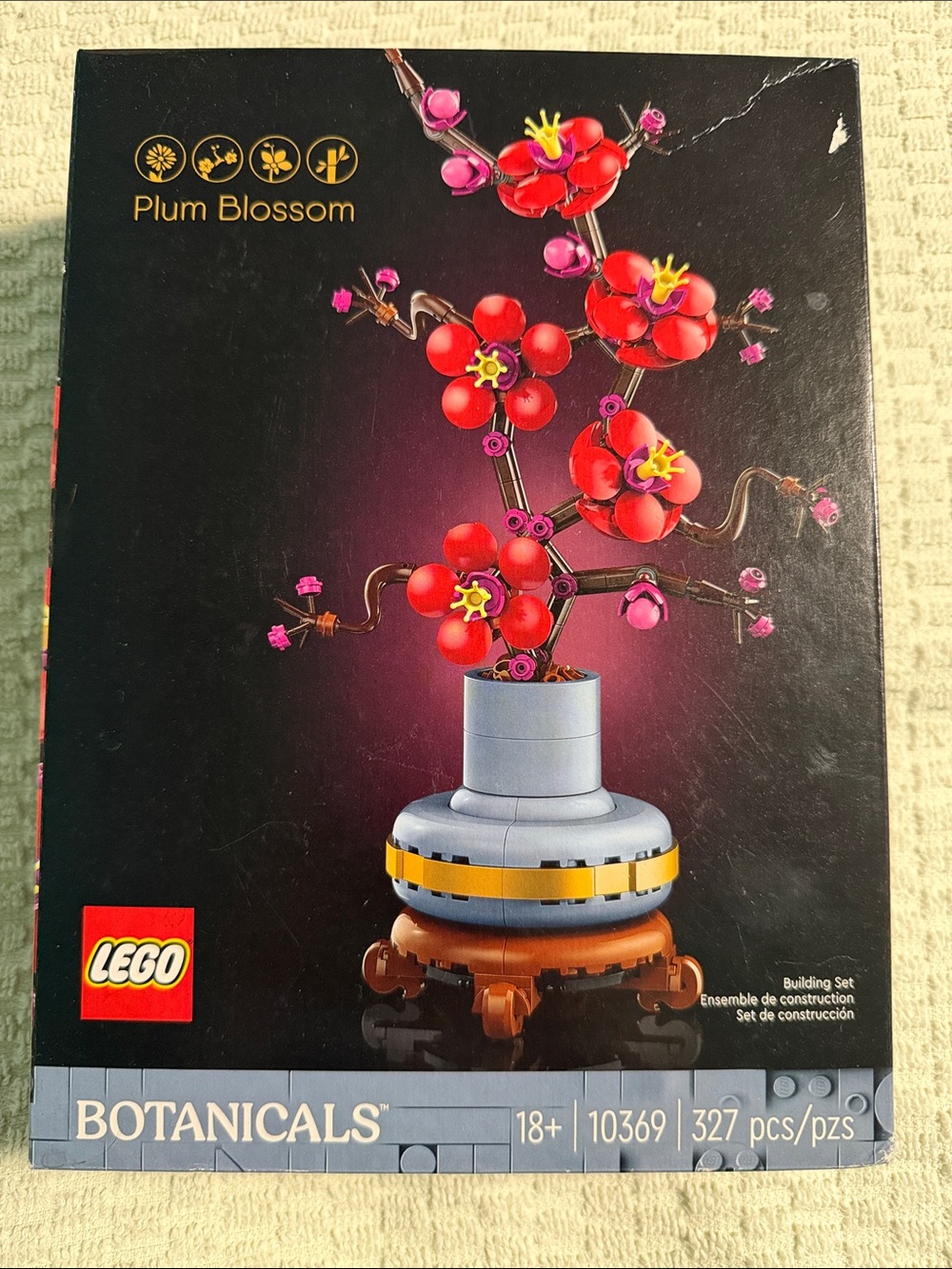 Lego Plum Blossom Botanical Set - Red Pink Purple Brown Gray Blue